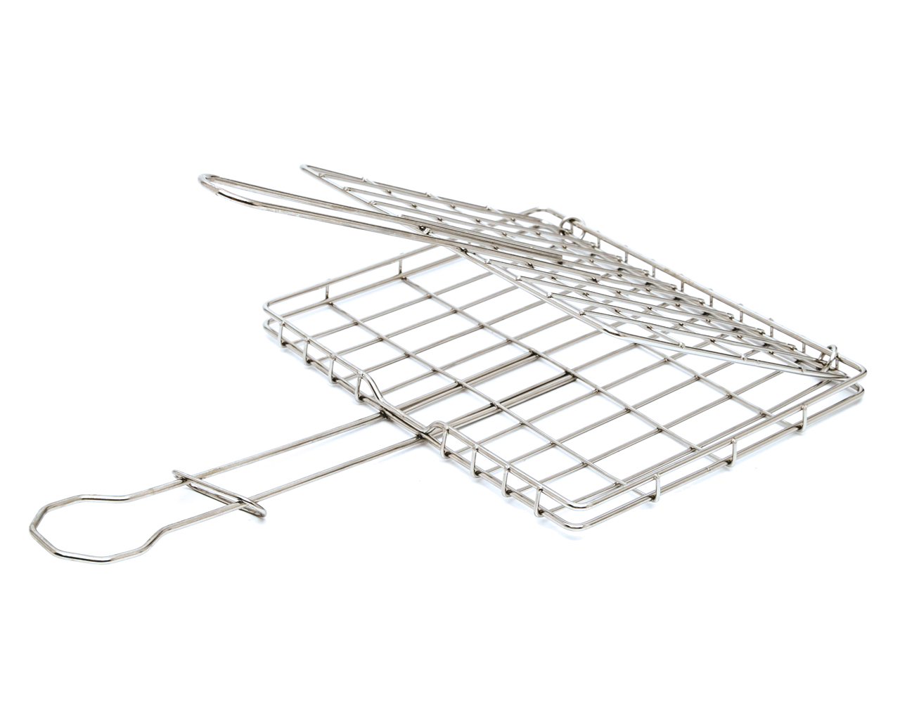 Stainless Steel Camper Braai Grid in the open position