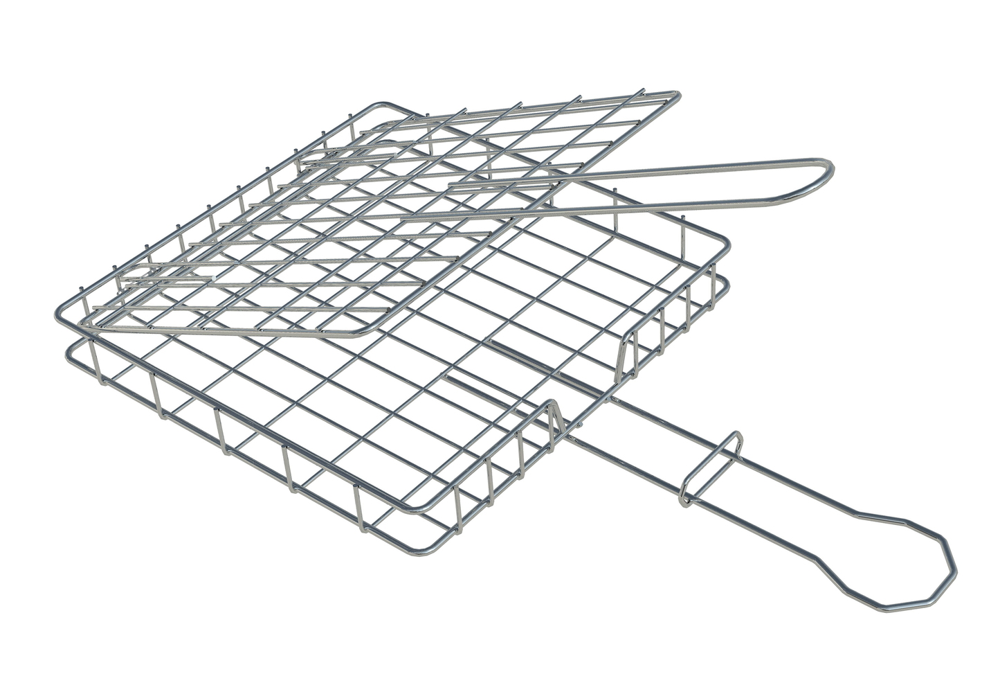 Stainless Steel Camper Loose Lid Braai Grid partially open position