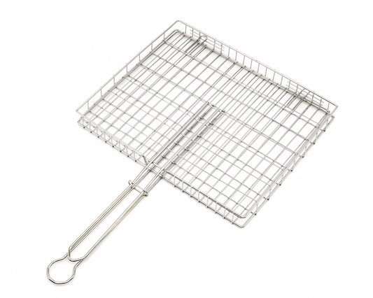 Stainless Steel Braai Grid with handle, Adjustable Loose Lid