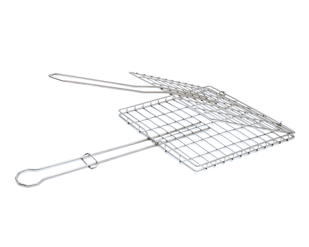 Small Stainless Steel Braai Grid Fixed Hinged in Open position