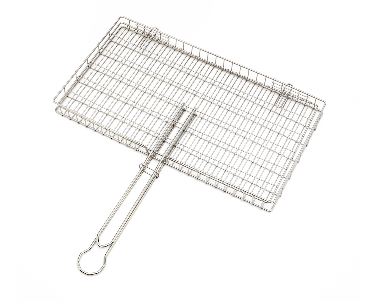 Stainless Steel Fish Braai Grid, Stainless Steel Snoek Braai Grid with handle and Adjustable loose Lid
