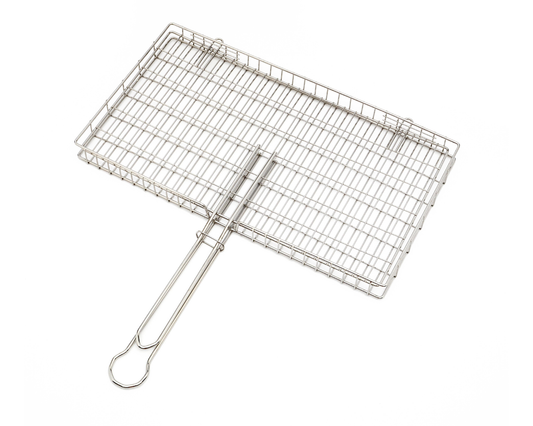 Stainless Steel Fish Braai Grid, Stainless Steel Snoek Braai Grid with handle and Adjustable loose Lid