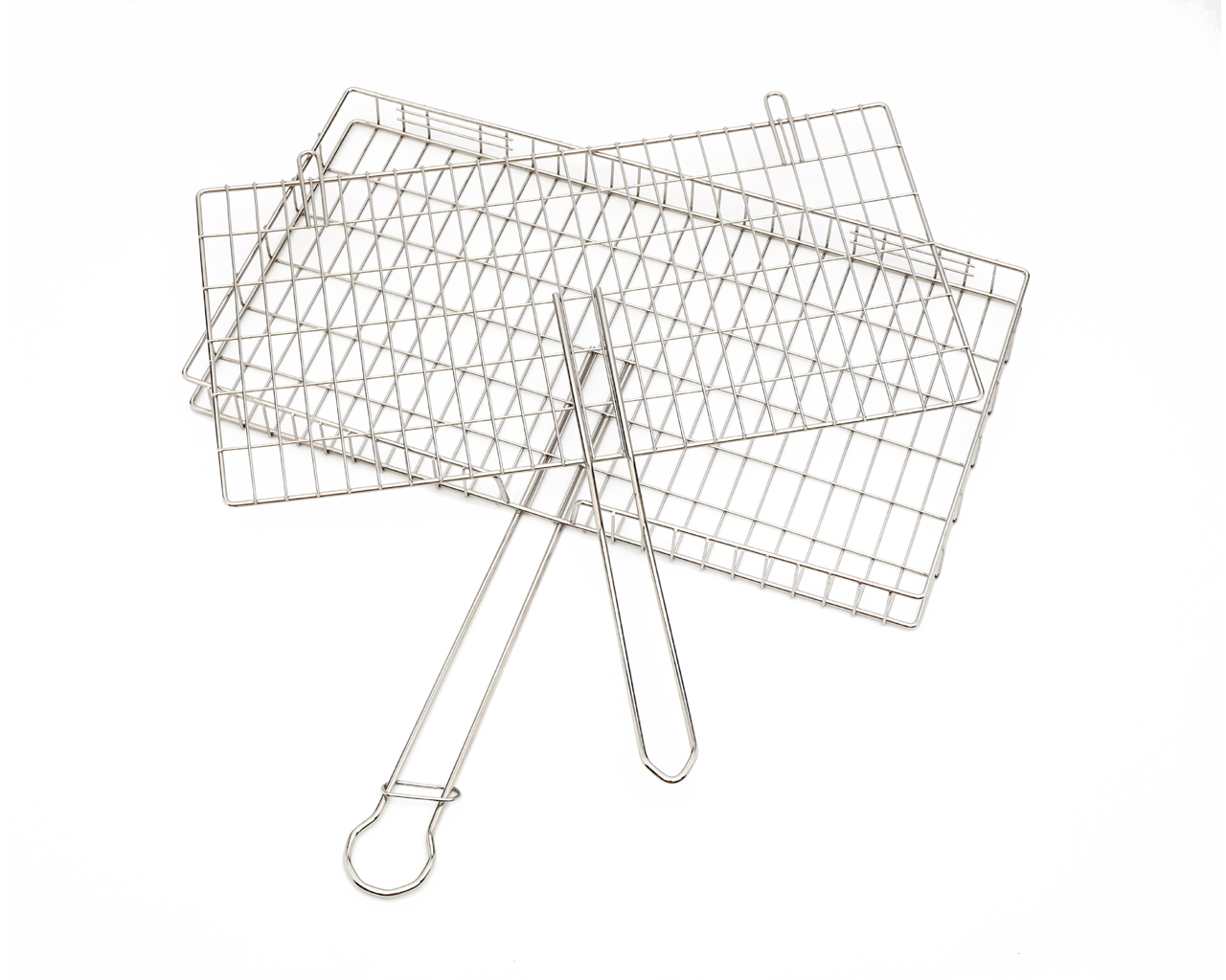 Stainless Steel Fish Braai Grid, Stainless Steel Snoek Braai Grid with handle and Adjustable loose Lid