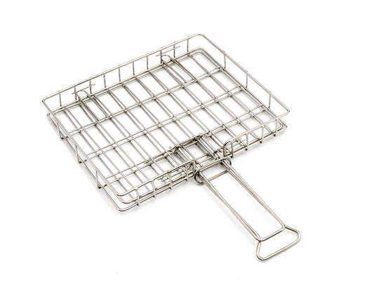 Stainless Steel Camper Loose Lid Sliding Handle Braai Grid Closed and Handle out